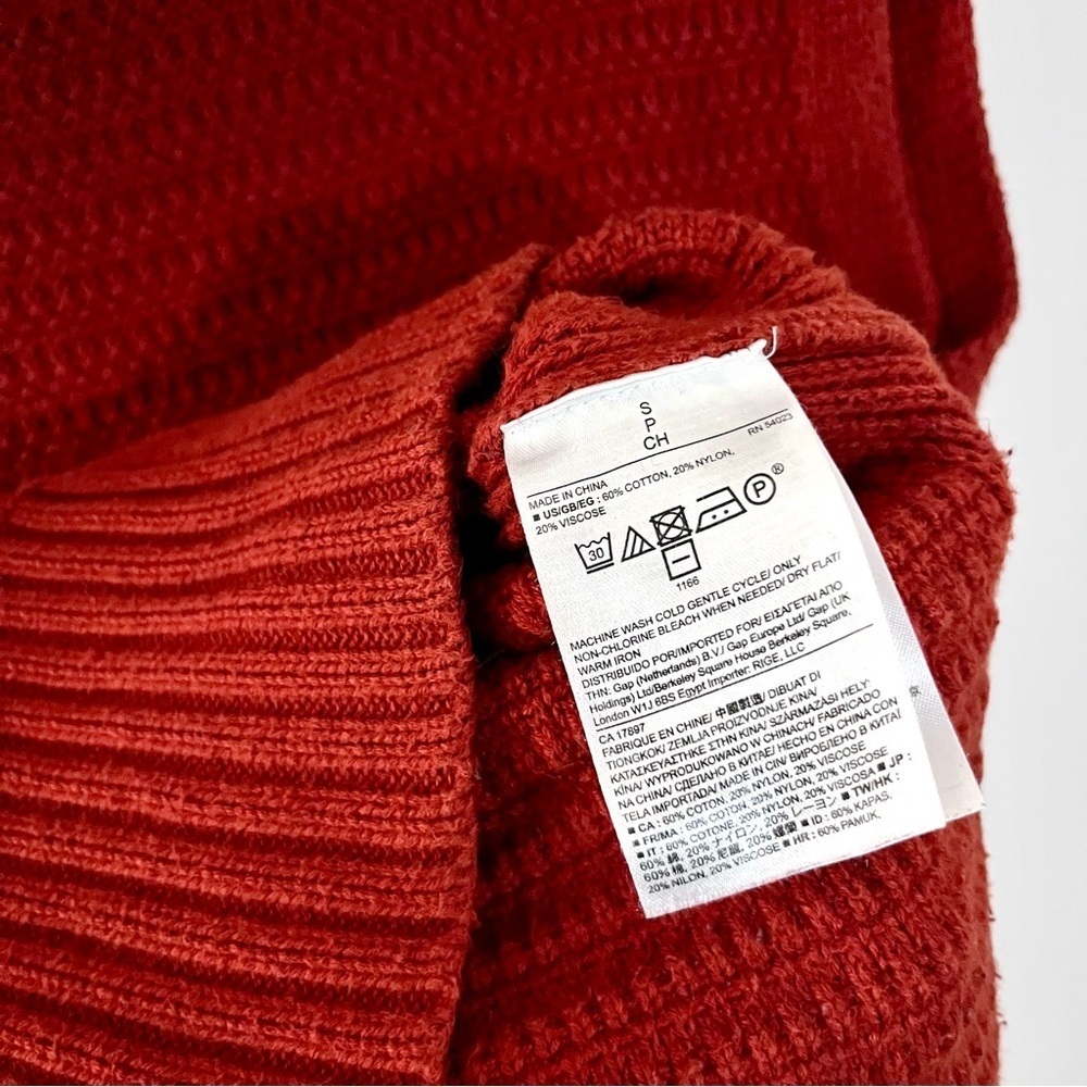 Banana Republic Turtleneck Sweater Women Small orange Tunic High Low Sleeveless - Picture 3 of 4